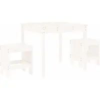 vidaXL Ensemble de jardin bistrot 3 pièces blanc pin massif