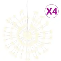 vidaXL Étoile rayonnante de Noël 140 LED 4 pcs blanc chaud 17 cm