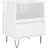 vidaXL Table de chevet Blanc brillant 40x35x50 cm Bois d’ingénierie