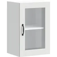 vidaXL Armoire suspendue de cuisine avec porte vitrée Porto Blanc