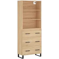 vidaXL Highboard chêne Sonoma 69,5x34x180 cm Matériau dérivé du bois