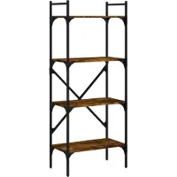 vidaXL Bibliothèque à 4 niveaux chêne fumé 56x31,5x138,5 cm