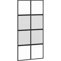 vidaXL Porte coulissante noire 102,5x205 cm verre trempé et aluminium