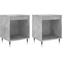 vidaXL Tables de chevet 2 pcs gris béton 40x35x50 cm bois d’ingénierie