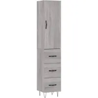 vidaXL Highboard Gris Sonoma 34,5x34x180 cm Matériau dérivé du bois