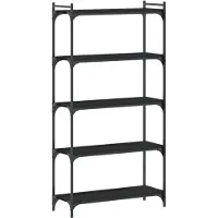 vidaXL Bibliothèque 5 niveaux noir 80x30x154 cm bois d'ingénierie