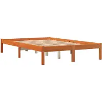 vidaXL Lit en pin massif sans matelas brun cireux 120x200 cm