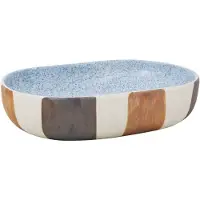 vidaXL Vasque à poser Multicolore Ovale 59x40x14 cm Céramique