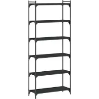 vidaXL Bibliothèque 6 niveaux noir 80x30x188 cm bois d'ingénierie