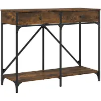 vidaXL Table console chêne fumé 100x39x78,5 cm bois d'ingénierie