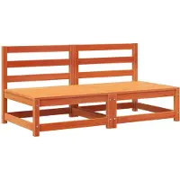 vidaXL Canapés de jardin sans accoudoirs 2 pcs. Marron cireux Pin massif