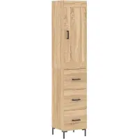 vidaXL Highboard chêne Sonoma 34,5x34x180 cm Matériau dérivé du bois