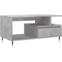vidaXL Table basse gris béton 90x49x45 cm Bois composite