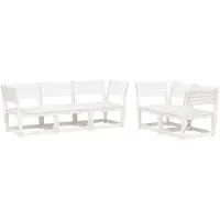 vidaXL Ensemble de salon de jardin 5 pièces blanc pin massif