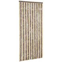 vidaXL Rideau anti-mouches brun foncé et beige 90x220 cm chenille