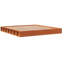 vidaXL Lit en bois massif, sans matelas, en pin brun cireux 180x200
