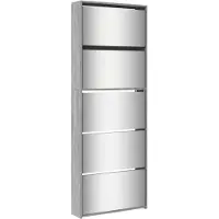 vidaXL Armoire à chaussures miroir 5 niveaux sonoma gris 63x17x169,5cm