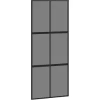 vidaXL Porte coulissante noir 90x205 cm verre trempé aluminium