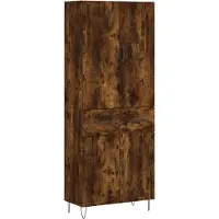 vidaXL Highboard chêne fumé 69,5x34x180 cm bois composite