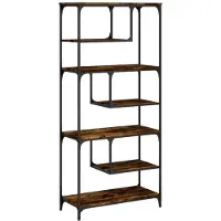 vidaXL Bibliothèque chêne fumé 81x36x176 cm bois d'ingénierie