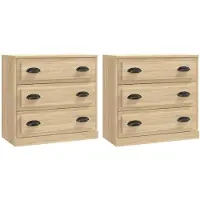 vidaXL Sideboards 2 pcs. chêne Sonoma bois composite