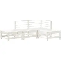 vidaXL Ensemble salon de jardin 4 pièces blanc pin massif