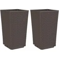 vidaXL Jardinières 2 pcs marron 32,5x32,5x57 cm polypropylène