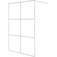 vidaXL Paroi de douche pour passage piétonnier blanc 140x195 cm ESG-verre clair