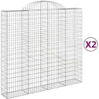 vidaXL Gabions 2 pcs voûtés 200x50x180/200 cm en fer