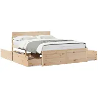 vidaXL Lit en bois massif sans matelas 140x190 cm pin