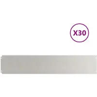 vidaXL Bordure de jardin, 30 pièces, 20 x 103 cm, acier inoxydable, argenté