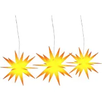 vidaXL Étoiles de Noël LED 3 pcs. Pliable Jaune