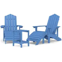 vidaXL Chaises de jardin Adirondack avec tabouret & table PEHD Aquamarine