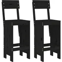 vidaXL Tabouret de bar 2 pcs. noir 40x48,5x115,5cm pin massif