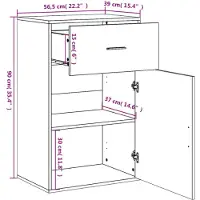 vidaXL Armoire de rangement chêne marron 56,5x39x90 cm bois ingénierie