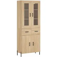 vidaXL Highboard chêne Sonoma 69,5x34x180 cm Matériau dérivé du bois