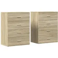 vidaXL Sideboards 2 pcs. chêne Sonoma 60x39x80 cm bois composite