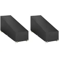 vidaXL Housses pour chaise longue 2 pcs 12 œillets 200x65x35/60 cm PE