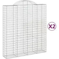 vidaXL Gabions 2 pcs voûtés 200x50x220/240 cm en fer