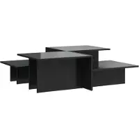 vidaXL Tables basses 2 pcs. Noir brillant Matériau dérivé du bois