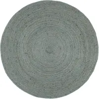 vidaXL Tapis fait à la main Jute Rond 180 cm Vert olive