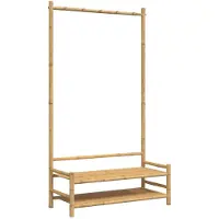 vidaXL Porte-vêtement avec étagères 103x40x183 cm bambou