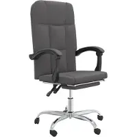 vidaXL Fauteuil inclinable de bureau Gris Similicuir
