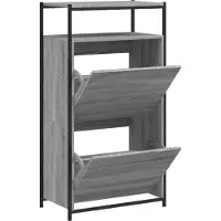 vidaXL Armoire à chaussures Sonoma gris 60x34x112 cm Bois d'ingénierie
