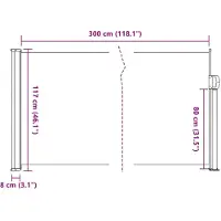 vidaXL Store latéral extensible noir 117x300 cm