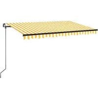 vidaXL Store banne rétractable 400x350 cm jaune et blanc