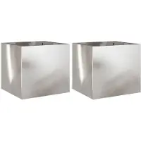 vidaXL Jardinières 2 pcs argenté 32x30x29 cm acier inoxydable