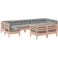 vidaXL Ensemble de 9 canapés de jardin avec coussins en bois massif de douglas