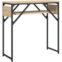 vidaXL Table console avec étagère chêne sonoma 75x30x75 cm