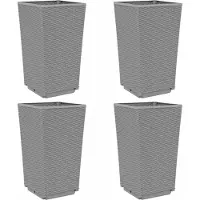 vidaXL Jardinières 4 pcs gris clair 32,5x32,5x57 cm polypropylène